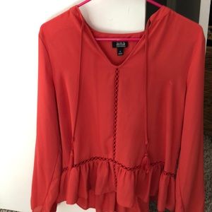red long sleeve blouse